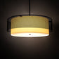 Meyda Lighting Yardhouse 36" 6-Light Flat Black Pendant Light With Beige & White Shade