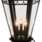 Meyda Lighting Yorkshire 14" 3-Light Solar Black Outdoor Lantern Post Mount Light With Clear Shade Glass