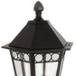 Meyda Lighting Yorkshire 14" 3-Light Solar Black Outdoor Lantern Post Mount Light With Clear Shade Glass