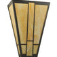 Meyda Lighting Yosemite 12" Craftsman Brown Wall Sconce With Beige Art Shade Glass