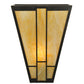 Meyda Lighting Yosemite 12" Craftsman Brown Wall Sconce With Beige Art Shade Glass