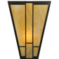 Meyda Lighting Yosemite 12" Craftsman Brown Wall Sconce With Beige Art Shade Glass