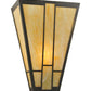 Meyda Lighting Yosemite 12" Craftsman Brown Wall Sconce With Beige Art Shade Glass
