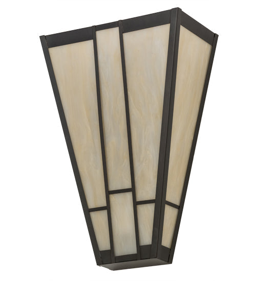 Meyda Lighting Yosemite 12" Craftsman Brown Wall Sconce With Beige Sahara Taupe Idalight Shade Glass