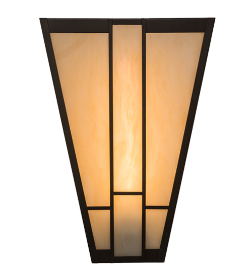 Meyda Lighting Yosemite 12" Craftsman Brown Wall Sconce With Beige Sahara Taupe Idalight Shade Glass