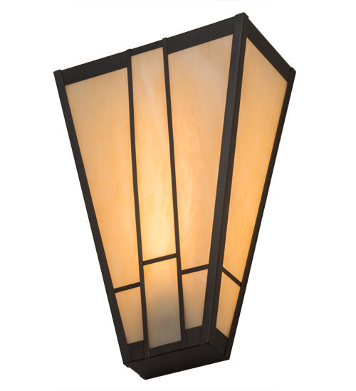 Meyda Lighting Yosemite 12" Craftsman Brown Wall Sconce With Beige Sahara Taupe Idalight Shade Glass