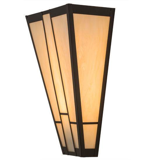 Meyda Lighting Yosemite 12" Craftsman Brown Wall Sconce With Beige Sahara Taupe Idalight Shade Glass