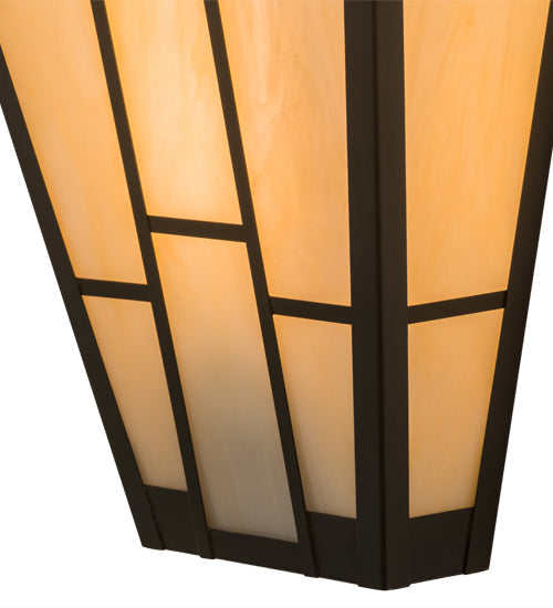 Meyda Lighting Yosemite 12" Craftsman Brown Wall Sconce With Beige Sahara Taupe Idalight Shade Glass