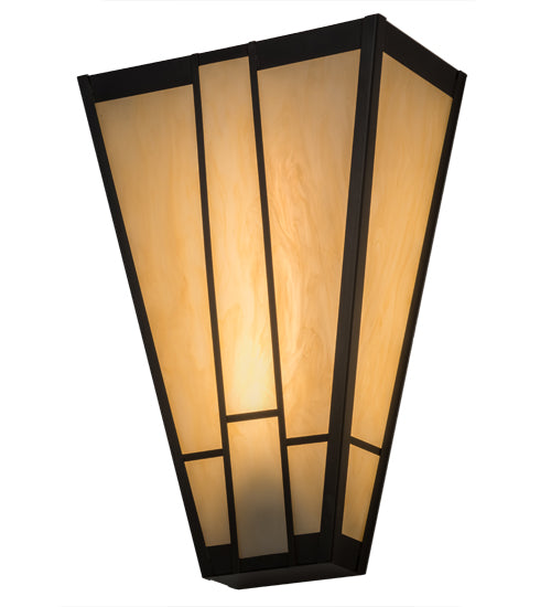 Meyda Lighting Yosemite 12" Craftsman Brown Wall Sconce With Beige Sahara Taupe Idalight Shade Glass