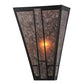 Meyda Lighting Yosemite 12" Craftsman Brown Wall Sconce With Silver Mica Shade Glass