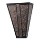 Meyda Lighting Yosemite 12" Craftsman Brown Wall Sconce With Silver Mica Shade Glass