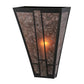 Meyda Lighting Yosemite 12" Craftsman Brown Wall Sconce With Silver Mica Shade Glass