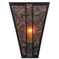 Meyda Lighting Yosemite 12" Craftsman Brown Wall Sconce With Silver Mica Shade Glass