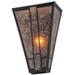 Meyda Lighting Yosemite 12" Craftsman Brown Wall Sconce With Silver Mica Shade Glass
