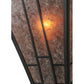 Meyda Lighting Yosemite 12" Craftsman Brown Wall Sconce With Silver Mica Shade Glass