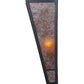 Meyda Lighting Yosemite 12" Craftsman Brown Wall Sconce With Silver Mica Shade Glass