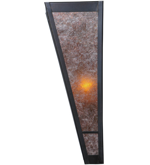 Meyda Lighting Yosemite 12" Craftsman Brown Wall Sconce With Silver Mica Shade Glass