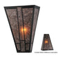 Meyda Lighting Yosemite 12" Craftsman Brown Wall Sconce With Silver Mica Shade Glass