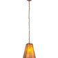 Meyda Lighting Yosemite 12" Rust Mini Pendant Light With Amber Mica Shade Glass