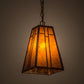 Meyda Lighting Yosemite 12" Rust Mini Pendant Light With Amber Mica Shade Glass