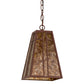 Meyda Lighting Yosemite 12" Rust Mini Pendant Light With Amber Mica Shade Glass