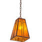 Meyda Lighting Yosemite 12" Rust Mini Pendant Light With Amber Mica Shade Glass