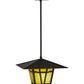 Meyda Lighting Yosemite 24" Timeless Bronze Pendant Light With Beige Art Shade Glass