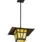 Meyda Lighting Yosemite 24" Timeless Bronze Pendant Light With Beige Art Shade Glass