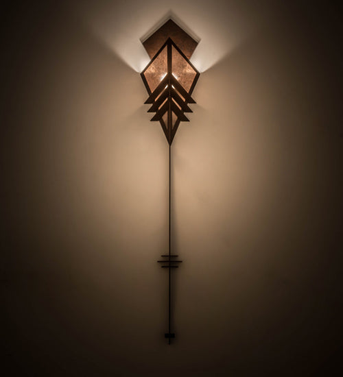Meyda Lighting Zaira 16" Rusty Nail Wall Sconce With Silver Mica Shade Glass