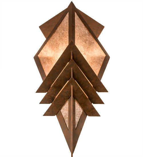 Meyda Lighting Zaira 16" Rusty Nail Wall Sconce With Silver Mica Shade Glass