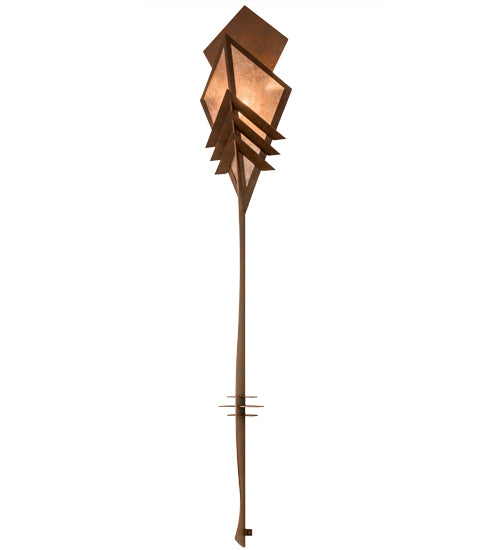 Meyda Lighting Zaira 16" Rusty Nail Wall Sconce With Silver Mica Shade Glass