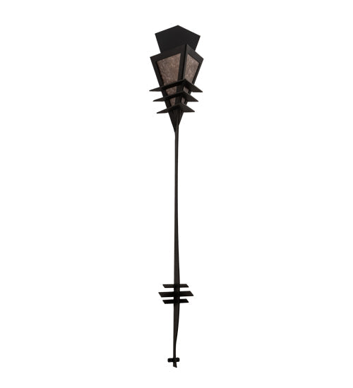 Meyda Lighting Zaira 7" Blackwash Wall Sconce With Silver Mica Shade Glass