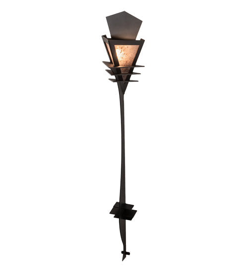 Meyda Lighting Zaira 7" Blackwash Wall Sconce With Silver Mica Shade Glass