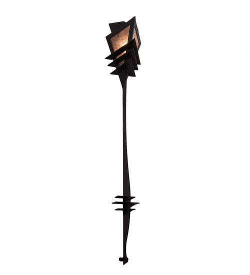 Meyda Lighting Zaira 7" Blackwash Wall Sconce With Silver Mica Shade Glass