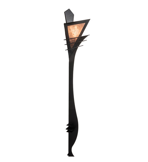 Meyda Lighting Zaira 7" Blackwash Wall Sconce With Silver Mica Shade Glass