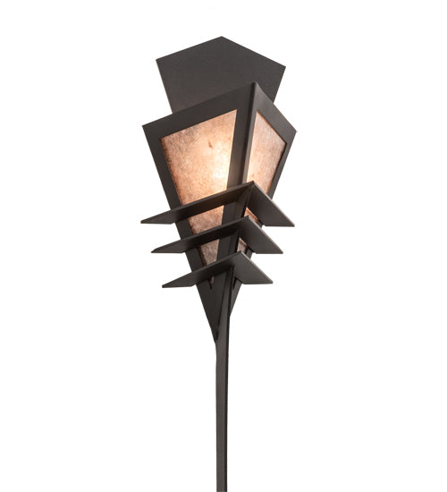 Meyda Lighting Zaira 7" Blackwash Wall Sconce With Silver Mica Shade Glass