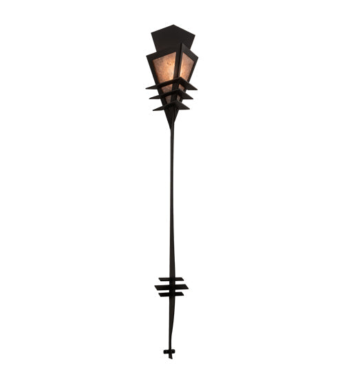 Meyda Lighting Zaira 7" Blackwash Wall Sconce With Silver Mica Shade Glass