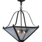 Meyda Lighting Zale 23" 2-Light Timeless Bronze Inverted Pendant Light With Clear Seeded Shade Glass