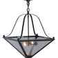 Meyda Lighting Zale 23" 2-Light Timeless Bronze Inverted Pendant Light With Clear Seeded Shade Glass