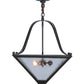 Meyda Lighting Zale 23" 2-Light Timeless Bronze Inverted Pendant Light With Clear Seeded Shade Glass