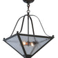 Meyda Lighting Zale 23" 2-Light Timeless Bronze Inverted Pendant Light With Clear Seeded Shade Glass