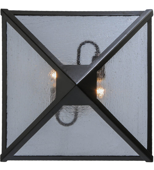 Meyda Lighting Zale 23" 2-Light Timeless Bronze Inverted Pendant Light With Clear Seeded Shade Glass