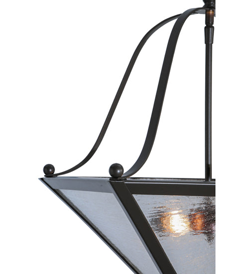 Meyda Lighting Zale 23" 2-Light Timeless Bronze Inverted Pendant Light With Clear Seeded Shade Glass