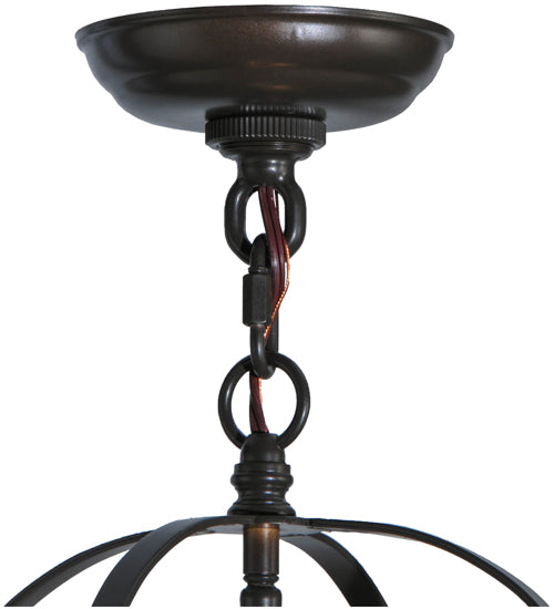Meyda Lighting Zale 23" 2-Light Timeless Bronze Inverted Pendant Light With Clear Seeded Shade Glass