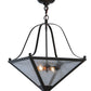 Meyda Lighting Zale 23" 2-Light Timeless Bronze Inverted Pendant Light With Clear Seeded Shade Glass