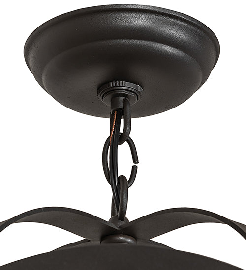 Meyda Lighting Zale 23" 4-Light Wrought Iron Inverted Pendant Light With Ivory Faux Candlelight