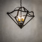 Meyda Lighting Zale 23" 4-Light Wrought Iron Inverted Pendant Light With Ivory Faux Candlelight