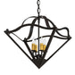Meyda Lighting Zale 23" 4-Light Wrought Iron Inverted Pendant Light With Ivory Faux Candlelight