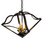 Meyda Lighting Zale 23" 4-Light Wrought Iron Inverted Pendant Light With Ivory Faux Candlelight