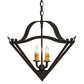 Meyda Lighting Zale 23" 4-Light Wrought Iron Inverted Pendant Light With Ivory Faux Candlelight